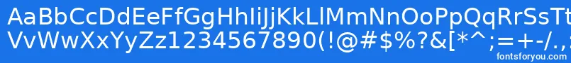 Fonte AeAlyermook – fontes brancas em um fundo azul