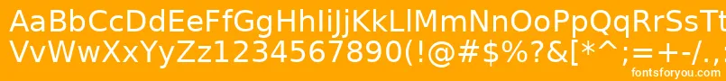 フォントAeAlyermook – オレンジの背景に白い文字