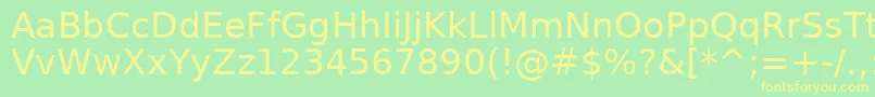 AeAlyermook-Schriftart – Gelbe Schriften auf grünem Hintergrund