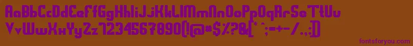 SwedenFunkisStraight Font – Purple Fonts on Brown Background