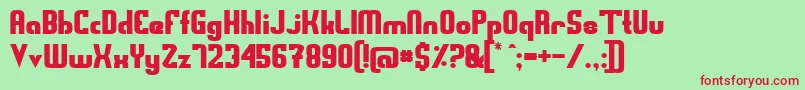 SwedenFunkisStraight Font – Red Fonts on Green Background