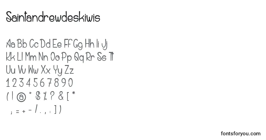 A fonte Saintandrewdeskiwis – alfabeto, números, caracteres especiais