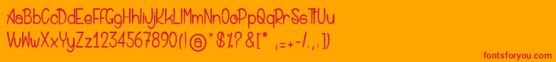 Saintandrewdeskiwis Font – Red Fonts on Orange Background