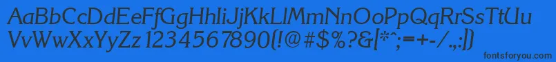 KorinthserialItalic Font – Black Fonts on Blue Background