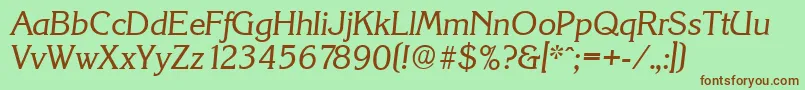 KorinthserialItalic Font – Brown Fonts on Green Background