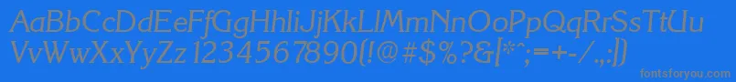 フォントKorinthserialItalic – 青い背景に灰色の文字