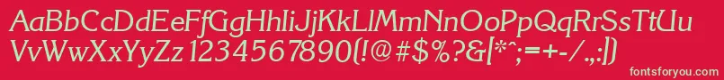 KorinthserialItalic Font – Green Fonts on Red Background