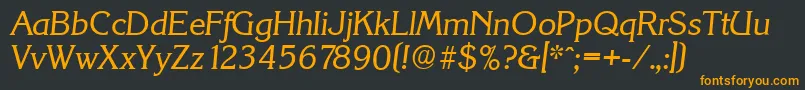 KorinthserialItalic Font – Orange Fonts on Black Background