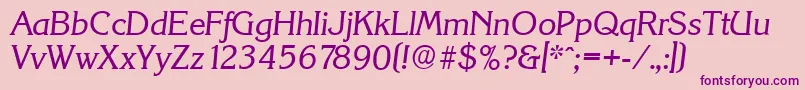 KorinthserialItalic Font – Purple Fonts on Pink Background