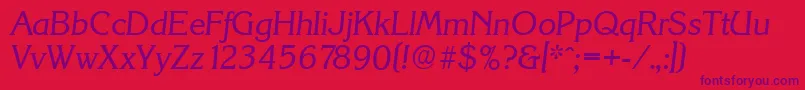 KorinthserialItalic Font – Purple Fonts on Red Background