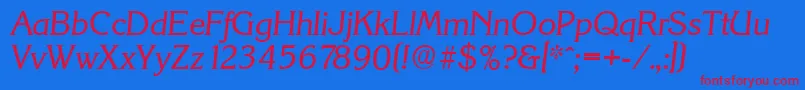 KorinthserialItalic Font – Red Fonts on Blue Background