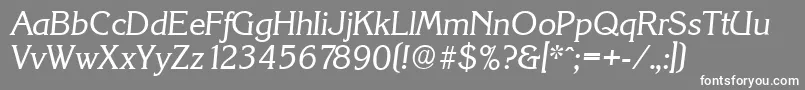 Шрифт KorinthserialItalic – белые шрифты на сером фоне