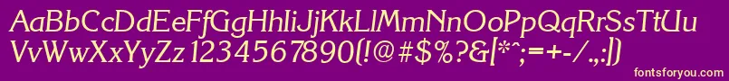 KorinthserialItalic Font – Yellow Fonts on Purple Background