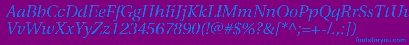 UtopiaItalic Font – Blue Fonts on Purple Background