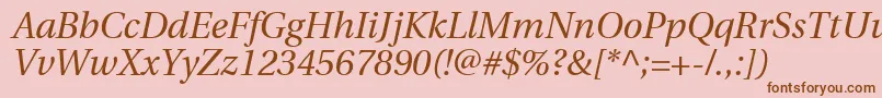 UtopiaItalic Font – Brown Fonts on Pink Background