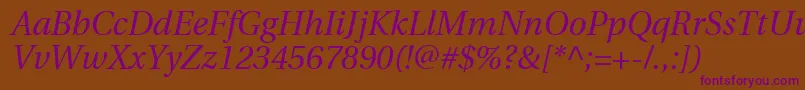UtopiaItalic Font – Purple Fonts on Brown Background