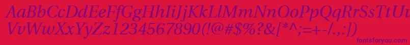 Police UtopiaItalic – polices violettes sur fond rouge