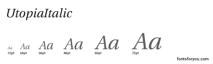 UtopiaItalic Font Sizes