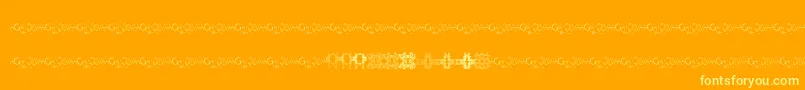 IvyTilesPromo-Schriftart – Gelbe Schriften auf orangefarbenem Hintergrund