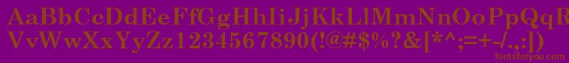 CenturySchoolbookРџРѕР»СѓР¶РёСЂРЅС‹Р№-Schriftart – Braune Schriften auf violettem Hintergrund