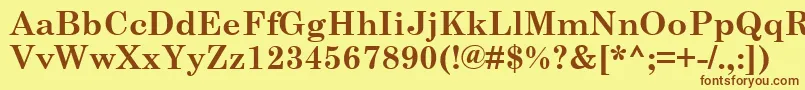 CenturySchoolbookРџРѕР»СѓР¶РёСЂРЅС‹Р№ Font – Brown Fonts on Yellow Background