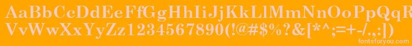 CenturySchoolbookРџРѕР»СѓР¶РёСЂРЅС‹Р№-Schriftart – Rosa Schriften auf orangefarbenem Hintergrund