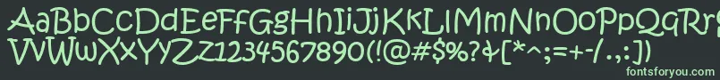 Czcionka KristenNormalItcTt – zielone czcionki na czarnym tle