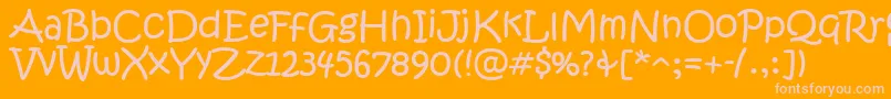 KristenNormalItcTt-fontti – vaaleanpunaiset fontit oranssilla taustalla