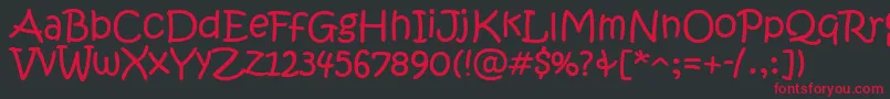 Czcionka KristenNormalItcTt – czerwone czcionki na czarnym tle