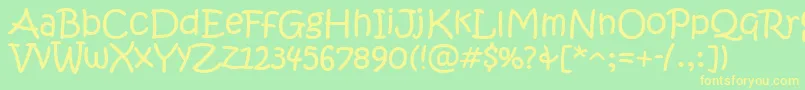 KristenNormalItcTt Font – Yellow Fonts on Green Background