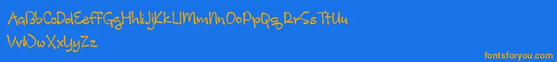 EnoughForMe-Schriftart – Orangefarbene Schriften auf blauem Hintergrund