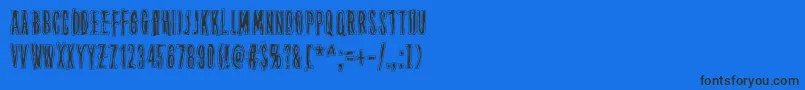 フォントThirteenthFloor – 黒い文字の青い背景