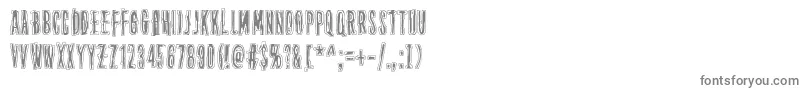 フォントThirteenthFloor – 白い背景に灰色の文字