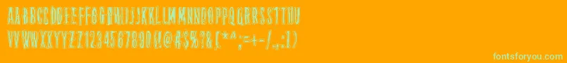 ThirteenthFloor Font – Green Fonts on Orange Background
