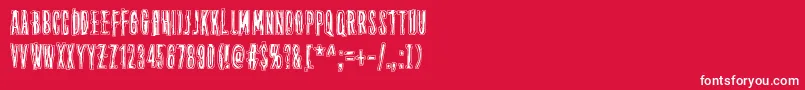 ThirteenthFloor-Schriftart – Weiße Schriften auf rotem Hintergrund