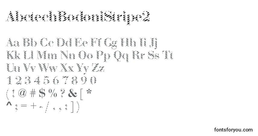 Шрифт AbctechBodoniStripe2 – алфавит, цифры, специальные символы