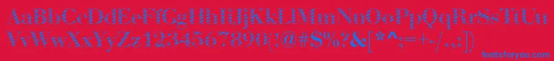 AbctechBodoniStripe2 Font – Blue Fonts on Red Background
