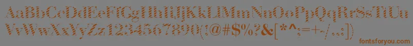 AbctechBodoniStripe2 Font – Brown Fonts on Gray Background