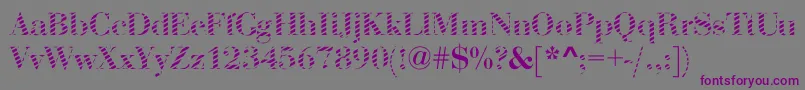 AbctechBodoniStripe2 Font – Purple Fonts on Gray Background