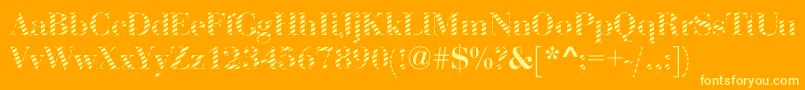 AbctechBodoniStripe2 Font – Yellow Fonts on Orange Background