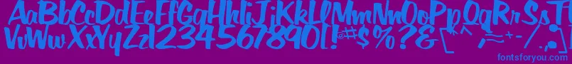Fonte BigSkyRegularTtstd – fontes azuis em um fundo violeta