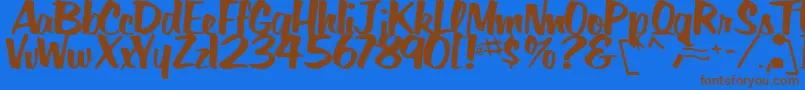 BigSkyRegularTtstd Font – Brown Fonts on Blue Background