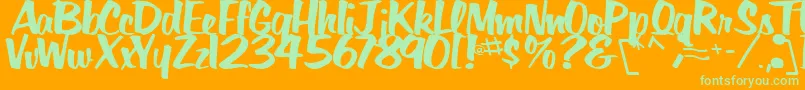 Police BigSkyRegularTtstd – polices vertes sur fond orange