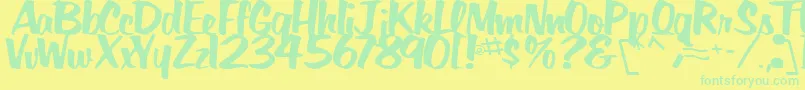 BigSkyRegularTtstd Font – Green Fonts on Yellow Background