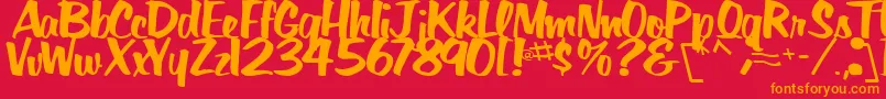 BigSkyRegularTtstd Font – Orange Fonts on Red Background