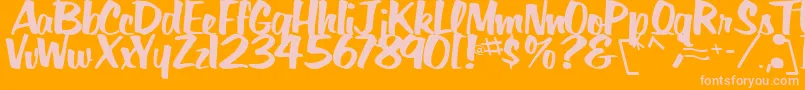 Fonte BigSkyRegularTtstd – fontes rosa em um fundo laranja