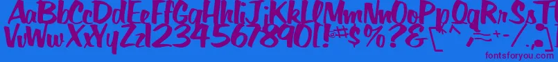 BigSkyRegularTtstd Font – Purple Fonts on Blue Background