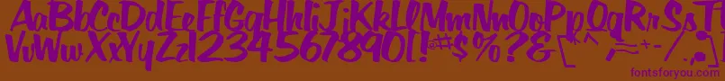 BigSkyRegularTtstd Font – Purple Fonts on Brown Background