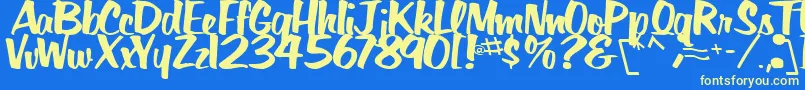 BigSkyRegularTtstd Font – Yellow Fonts on Blue Background