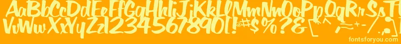Fonte BigSkyRegularTtstd – fontes amarelas em um fundo laranja